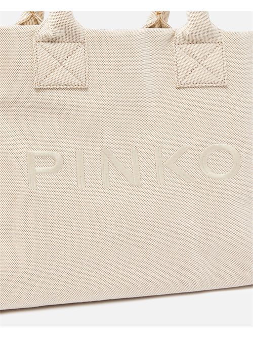Beach Shopper in canvas riciclato sale e pepe PINKO | 100782A1X1/7UHQ